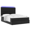 vidaXL Ottoman-Bett mit Matratze & LEDs Schwarz 140x200 cm Kunstleder