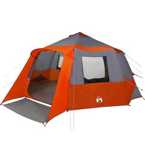 vidaXL Kabine Zelt 12-Personen Grau und Orange 500 x 500 x 294 cm
