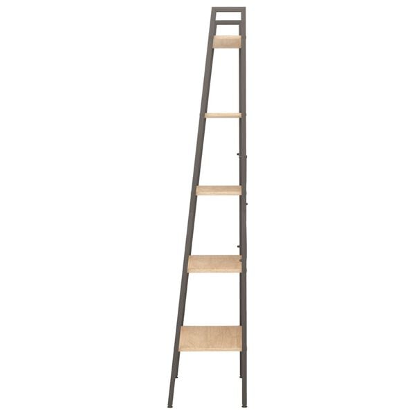 vidaXL Standregal 5 Böden Hellbraun und Schwarz 56x35x174 cm
