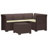 vidaXL 4-Sitzer Garten Sofa mit Kissen Rattan Look PP Braun