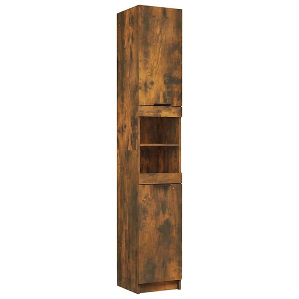 vidaXL Badschrank R&auml;uchereiche 32x34x188,5 cm Holzwerkstoff