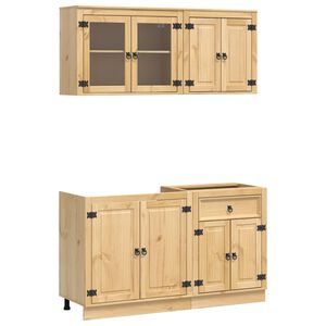 vidaXL Schrank SKI 4 stk. Honigbraun Massives Kiefernholz