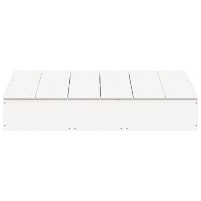 vidaXL Sandkasten mit Deckel Weiß 111x111x19,5 cm Massivholz Kiefer