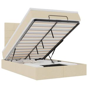 vidaXL Ottoman-Bett mit Matratze & LEDs Creme 120x200 cm Stoff