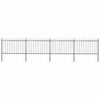 vidaXL Gartenzaun mit Speerspitze Stahl 671 x 120 cm Schwarz