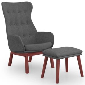 vidaXL Relaxsessel mit Hocker Dunkelgrau Stoff