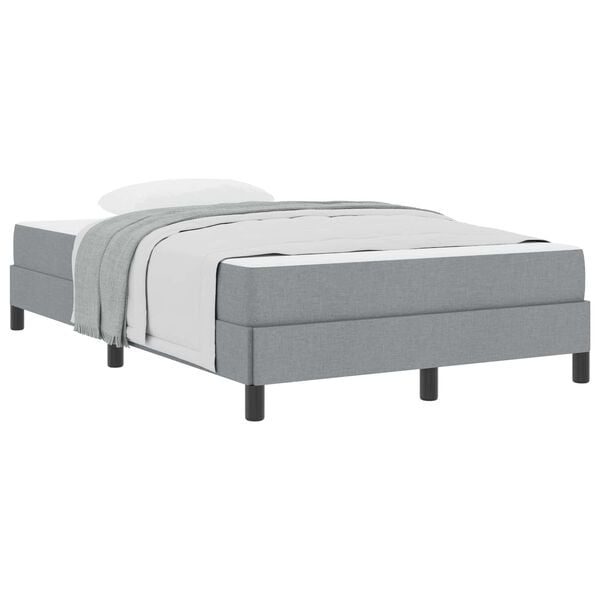 vidaXL Boxspringbett mit Matratze Hellgrau 120 x 190 cm Stoff