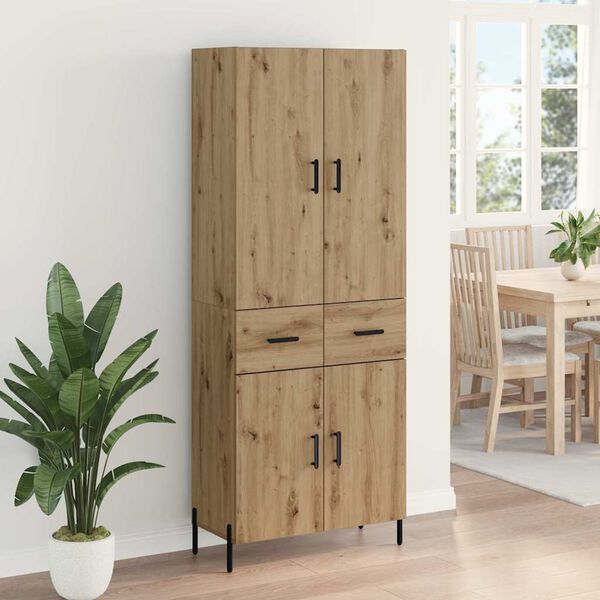vidaXL Highboard Artisan-Eiche 69,5 x 34 x 180 cm Holzwerkstoff