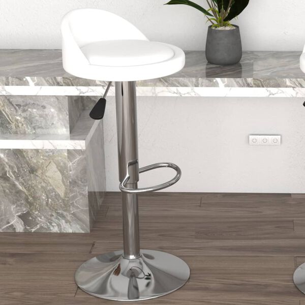 vidaXL Barhocker Wei&szlig; Kunstleder