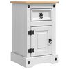vidaXL Nachttisch Corona Wei&szlig; 35 x 32,5 x 58 cm Massives Kiefernholz