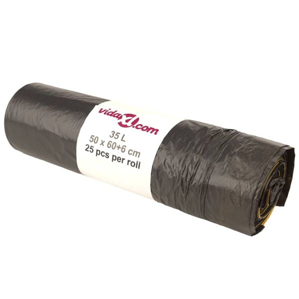 vidaXL Müllsäcke mit Zugband 250 Stk. Schwarz 35 L