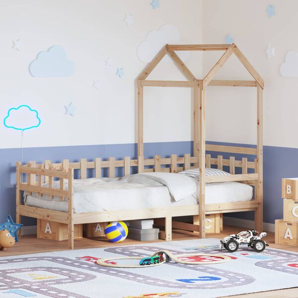 vidaXL Tagesbett mit Dach 80x200 cm Massivholz Kiefer