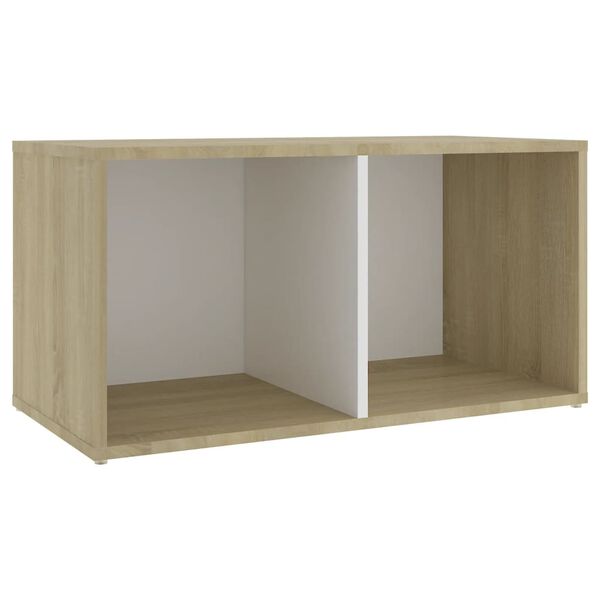 vidaXL 5-tlg. TV-Schrank-Set Wei&szlig; Sonoma-Eiche Holzwerkstoff