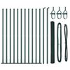 vidaXL Zaun mit Pfosten Gr&uuml;n 1,5 x 25 m PVC-beschichteter Stahl