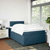 vidaXL Boxspringbett mit Matratze Dunkelblau 120x200 cm Samt
