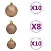 vidaXL Künstlicher Weihnachtsbaum mit Beleuchtung & Kugeln Rosa 210cm