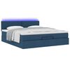 vidaXL Ottoman-Bett mit Matratze & LEDs Blau 160x200 cm Stoff