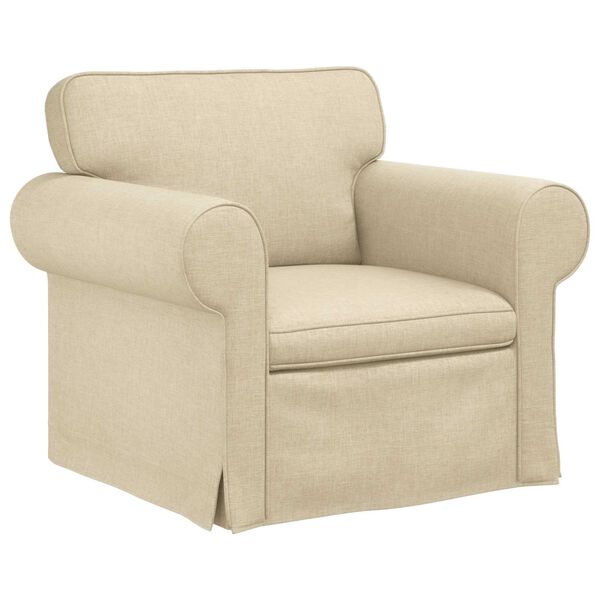 vidaXL Sofa 2 pcs Creme 175 x 82 x 80 cm Stoff