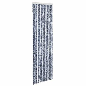 vidaXL Insektenschutz-Vorhang Blau und Wei&szlig; 56x200 cm Chenille
