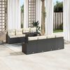 vidaXL Garten-Sofa-Set mit Kissen 7 pcs Schwarz und Creme Poly-Rattan