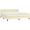 vidaXL Boxspringbett mit Matratze & LED Creme 200x200 cm Kunstleder