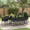 vidaXL Garten Essgruppe 9 pcs Schwarz Poly-Rattan