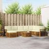 vidaXL Ecksofa Set mit Kissen 9 pcs Natur und Creme Massivholz Akazie