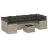 vidaXL 8-tlg. Garten-Sofagarnitur mit Kissen Hellgrau Poly Rattan