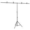 vidaXL Hintergrundst&auml;nder T-Form Schwarz 201x60x(70-200) cm
