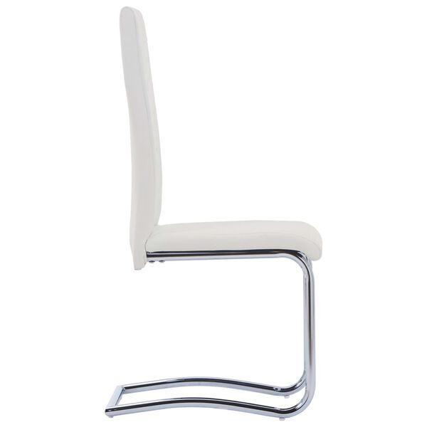 vidaXL Freischwinger 4 Stk. Wei&szlig; Kunstleder