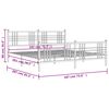 vidaXL Bettgestell mit Kopf- und Fu&szlig;teil Metall Wei&szlig; 180x200 cm