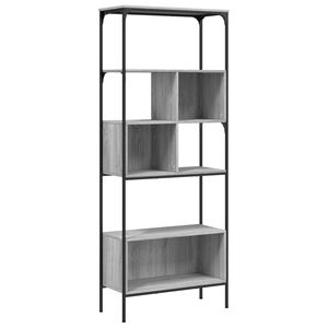 vidaXL B&uuml;cherregal 5 B&ouml;den Grau Sonoma 76x33x188,5 cm Holzwerkstoff