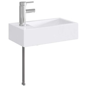 vidaXL Waschbecken mit Wasserhahn und Abfluss Chrom
