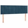 vidaXL Boxspringbett mit Matratze Dunkelblau 140x190 cm Samt