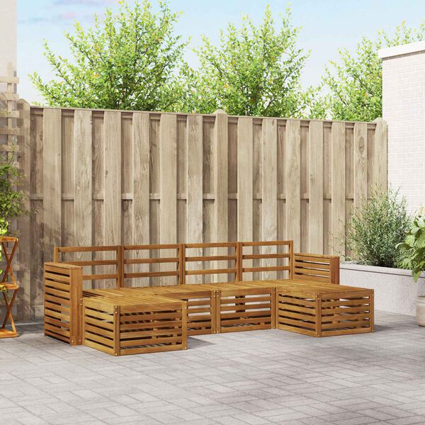 vidaXL Sofagarnituren 6 pcs Natur Massivholz Akazie