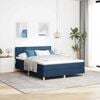 vidaXL LED Boxspringbett mit Matratze mit LED Blau 140 x 190 cm Stoff