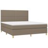 vidaXL Boxspringbett mit Matratze & LED Taupe 180x200 cm Stoff