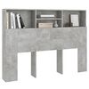 vidaXL Kopfteil mit Ablagen Betongrau 140x19x103,5 cm
