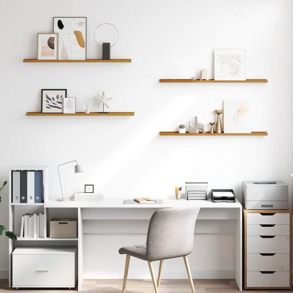 vidaXL Wandregal mit Regal 4 pcs Beige 100 x 9 x 3 cm Holzwerkstoff