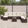 vidaXL Gartensofa-set mit Kissen 9 pcs Braun Poly-Rattan