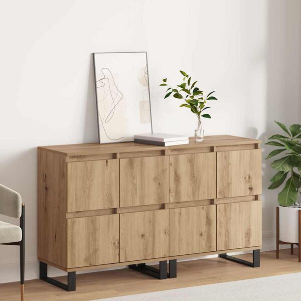 vidaXL Sideboard 2 pcs Artisan-Eiche 60 x 35 x 70 cm
