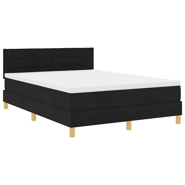 vidaXL Boxspringbett mit Matratze Schwarz 160 x 200 cm Stoff