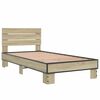 vidaXL Bettgestell Sonoma-Eiche 90x190 cm Holzwerkstoff und Metall