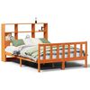 vidaXL Massivholzbett mit Regal ohne Matratze Wachsbraun 120x190 cm