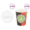 vidaXL Pappbecher mit Deckeln 1000 Stk. 8oz 240ml