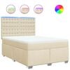 vidaXL Boxspringbett mit Matratze Creme 140x190 cm Stoff