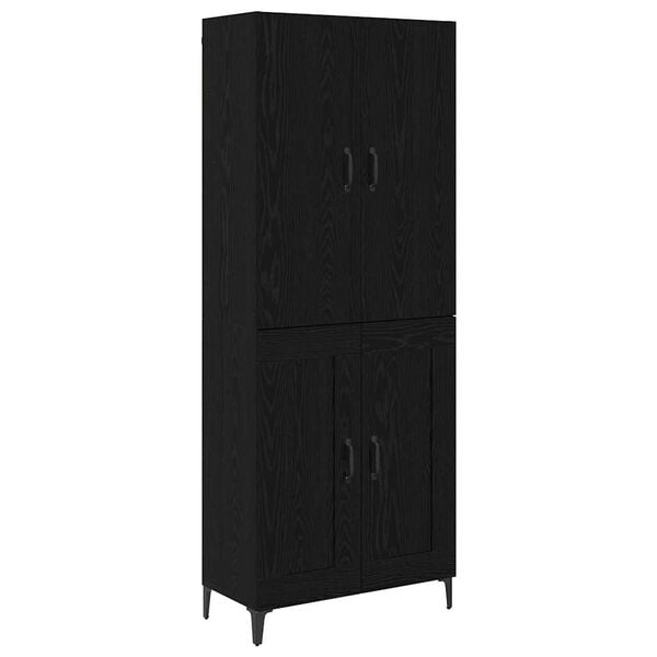 vidaXL Highboard Schwarz Eichen-Optik 69,5 x 34 x 180 cm Holzwerkstoff