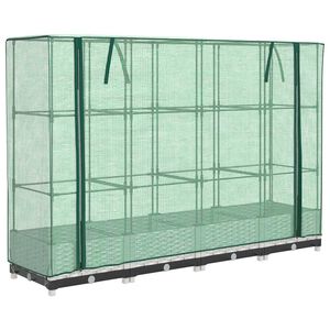 vidaXL Hochbeet mit Gew&auml;chshaus-Aufsatz Rattan-Optik 160x40x123 cm