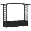 vidaXL Hochbeet mit Rankgitter und Dach Schwarz 204 x 40 x 141 cm PP