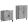 vidaXL 2-teiliges Badezimmer Schrank Set HAARLEM Sonoma-Grau